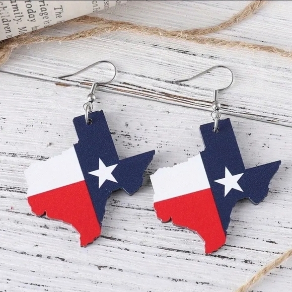 Boutique Jewelry - NEW Texas‎ State Wooden Fashion Earrings